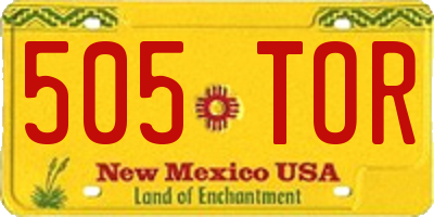 NM license plate 505TOR