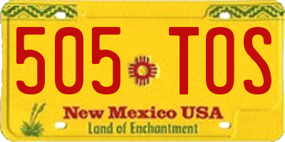NM license plate 505TOS