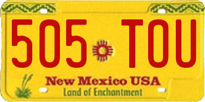 NM license plate 505TOU