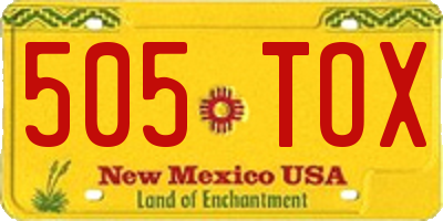 NM license plate 505TOX