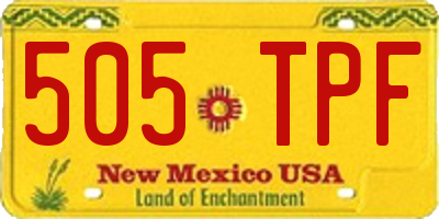 NM license plate 505TPF