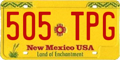 NM license plate 505TPG