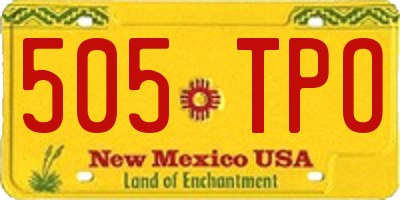 NM license plate 505TPO