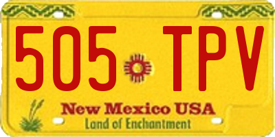 NM license plate 505TPV