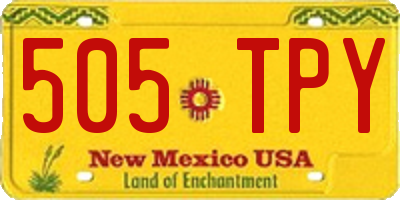 NM license plate 505TPY