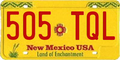 NM license plate 505TQL