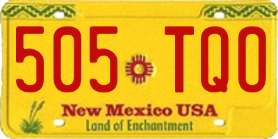 NM license plate 505TQO