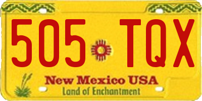 NM license plate 505TQX