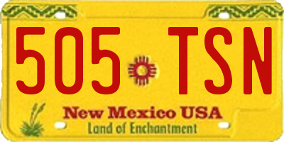 NM license plate 505TSN