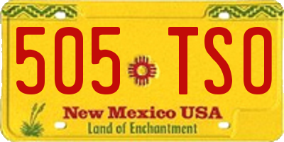 NM license plate 505TSO