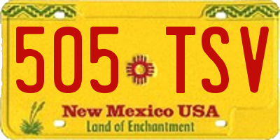 NM license plate 505TSV