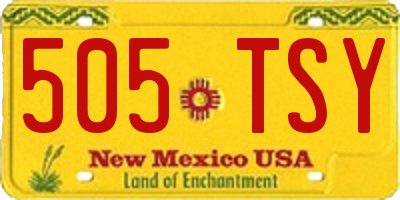 NM license plate 505TSY