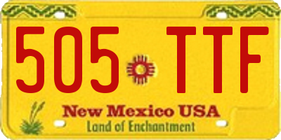 NM license plate 505TTF