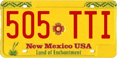 NM license plate 505TTI