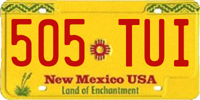 NM license plate 505TUI