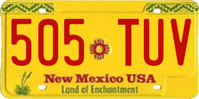 NM license plate 505TUV