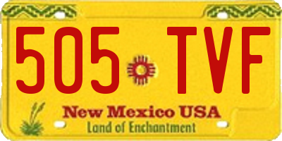 NM license plate 505TVF