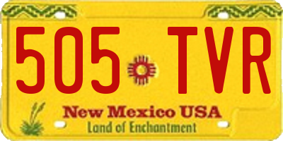 NM license plate 505TVR