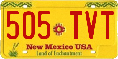 NM license plate 505TVT