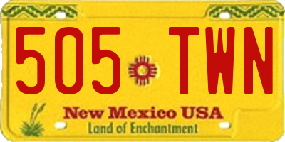 NM license plate 505TWN