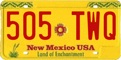 NM license plate 505TWQ