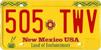 NM license plate 505TWV
