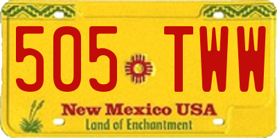 NM license plate 505TWW