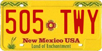 NM license plate 505TWY