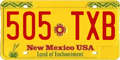 NM license plate 505TXB