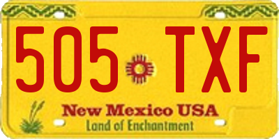 NM license plate 505TXF