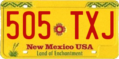 NM license plate 505TXJ