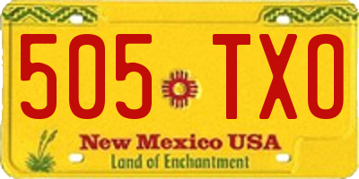 NM license plate 505TXO
