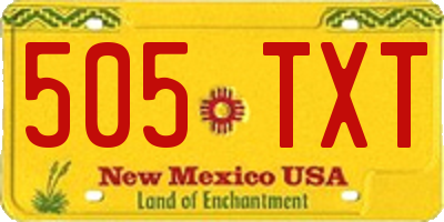 NM license plate 505TXT