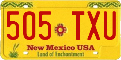 NM license plate 505TXU