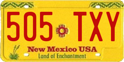 NM license plate 505TXY