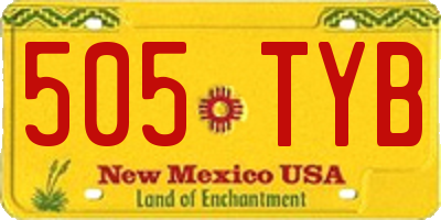 NM license plate 505TYB