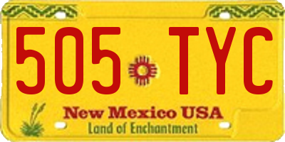 NM license plate 505TYC
