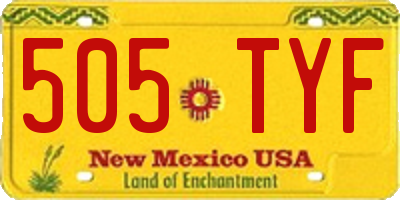 NM license plate 505TYF