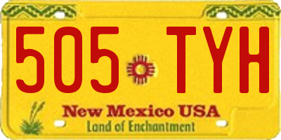 NM license plate 505TYH