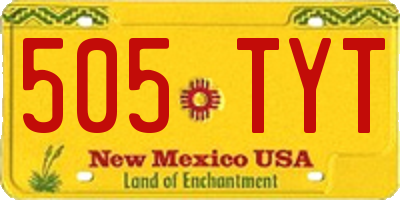 NM license plate 505TYT