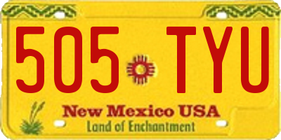 NM license plate 505TYU