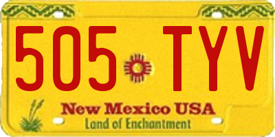 NM license plate 505TYV