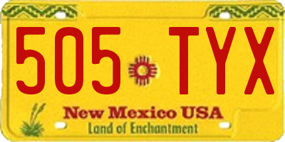 NM license plate 505TYX