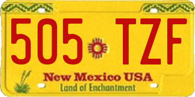 NM license plate 505TZF