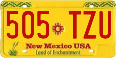 NM license plate 505TZU