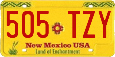 NM license plate 505TZY