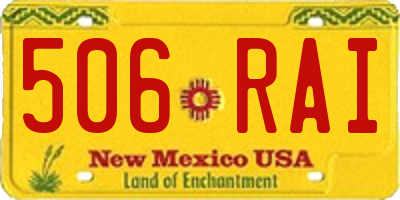 NM license plate 506RAI