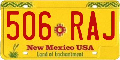 NM license plate 506RAJ