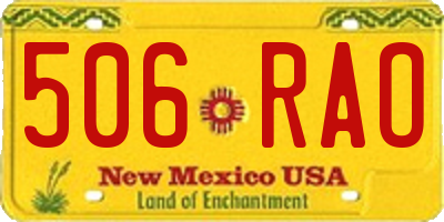 NM license plate 506RAO