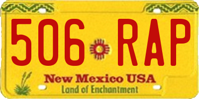 NM license plate 506RAP